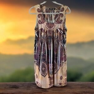 APT 9 beach cover or summer dress stretchy with beading earth-tones. Siz…